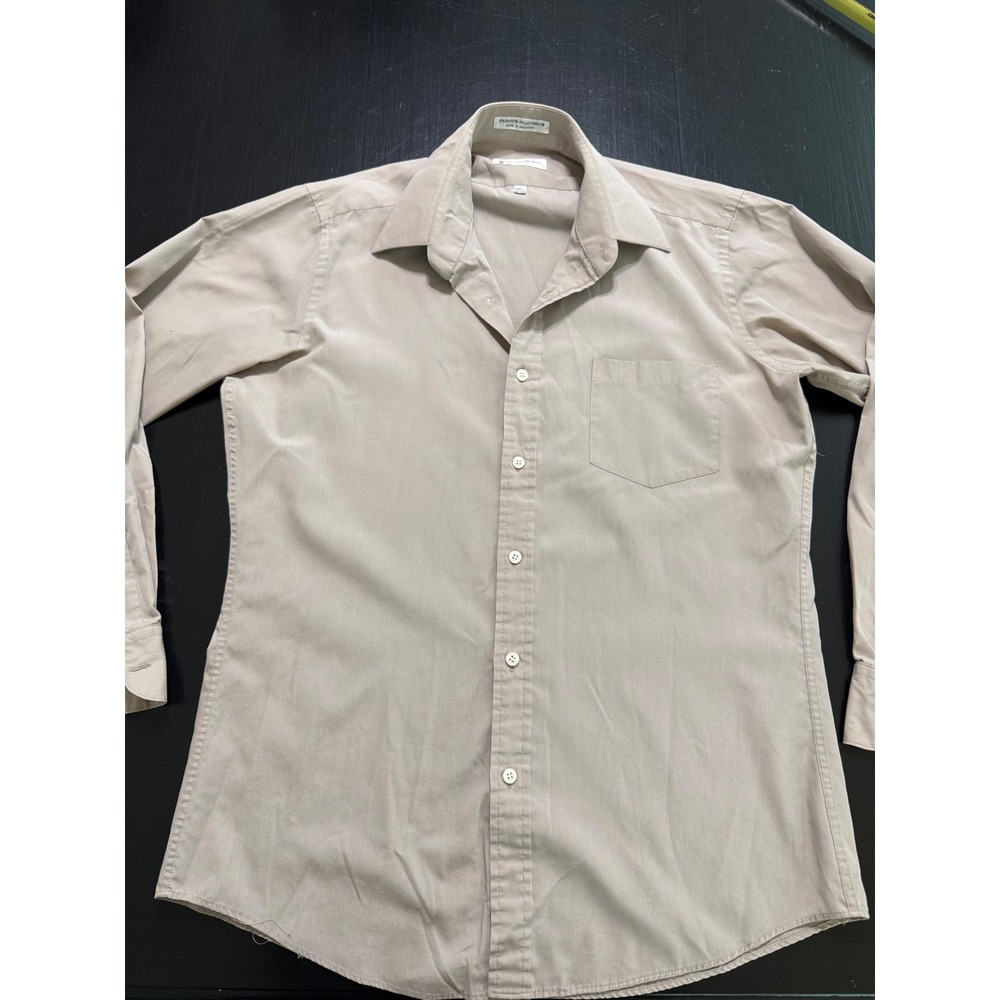 Yves Saint Laurent Chemises Mens Tan Beige Button Down Shirt 15.5 32-33